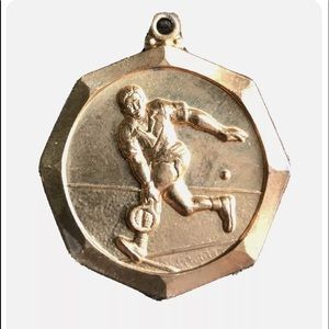 Vintage TENNIS Copper Medal - LARGE PENDANT - RARE